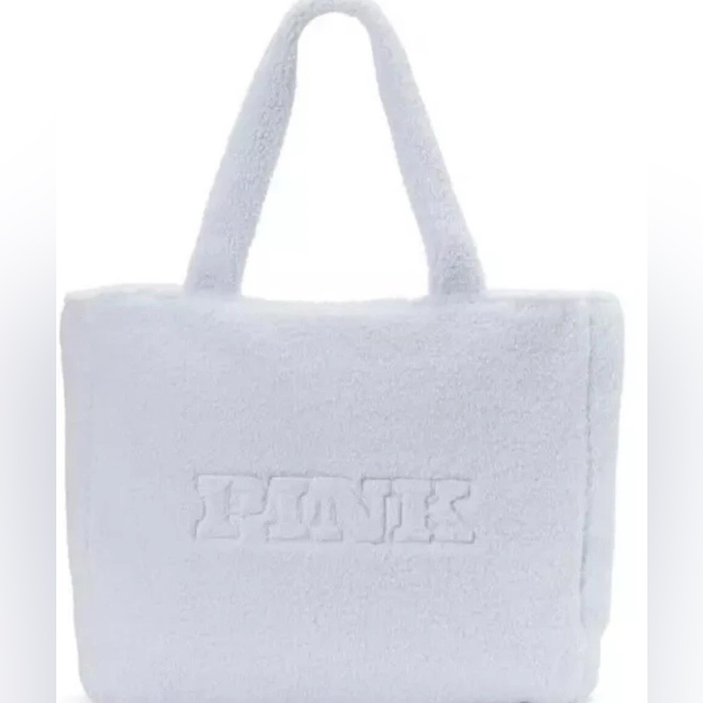 PINK Victoria's Secret light blue Fleece Tote. Multi Use.